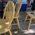 Oval Light Wood Dining Table Set 4-piece W  2 Chairs   Bench  Light Brown