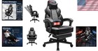 Gaming Chair For Adults Computer Chair With Footrest High Back Ergonomic Grey