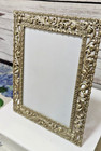 Vintage Style Metal Picture Frame Ornate Silver Filigree And Clear Rhinestones