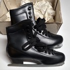 Vintage Men   s Black Figure 8   s Ice Skates Size 9 Lace-up Leather Stiff W  Box