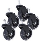 Set Of 5 Office Chair Caster Rubber Swivel Wheels Replacement Heavy Duty 3 Inch
