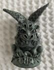 Gothic Medieval Winged Roaring Green Gargoyle Hand Painted Sculpture Statue  4   h