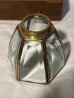 3x Brass Beveled Glass Chandelier Lamp Shades Brass Ceiling Light 6 Sided