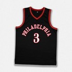 Allen Iverson Philadelphia 76ers Signed Autographed Pro Style Black Jersey Bas