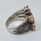 Vintage Sterling Silver 925 Multicolor Gemstone Ring     Size 6 5