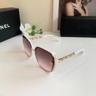 Chanel Women s White Square Frame Pink Lens Holiday Casual Sunglasses 51-18-138