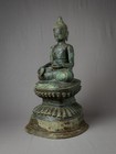 Antique Bronze Burmese Buddha Statue From Burma  Early 20th Century