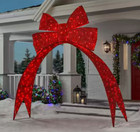 Home Accents 9 5 Ft  Giant Twinkling Led Red Bow Archway Holiday Decoration New