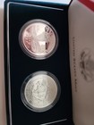 1999 Yellowstone Park Proof Silver Dollars Us Mint 2 Coin Set - Outer Box Damage