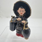 Vintage Salt   Pepper Asian Japan Ceramic Porcelain Figurine Carrying Lanterns