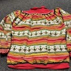 Vintage Handmade Seminole Indian Patchwork Red Jacket Native American Sz L Faded