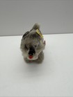 Steiff Vintage  tessie  Dog 3 In Tall Grey Mohair 1950 s Button Ear Tag