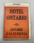 Ontario California Ca Hotel Ontario Matchbook Cover