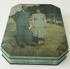 1953 Queen Elizabeth Ii Prince Phillip Coronation Tin Box Hawks Confectionery