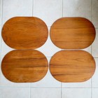 Kalmar Solid Teak Wood Oval Placemats 4 Piece Set 12 75x18 Vintage Thailand Mcm