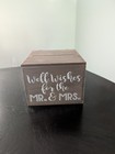 Rustic Wood Wedding Card Box  Square Brown  well Wishes For The Mr    Mrs  