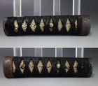 Tsuka Hilt Handle Rope Menuki Boat Man Wild Goose Fuchi Samurai Sword Fitting