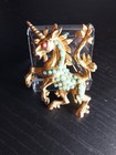 Vintage Rare Denicola Unicorn Brooch Pin Gold-tone Signed Beautiful Piece