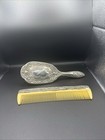 Vintage Silver Plated Vanity Comb And Brush Set