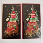 Papyrus Christmas Greeting Card 3d Lot Of 9 Paper Metallic New Sealed