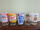 5 Vintage Beer Glasses 1970s Variety 5 1 4    Tall
