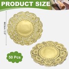 50 Pack Paper Doilies Round Lace Paper Placemats 3 5  Gold
