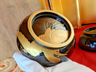 Antique Wajima Lacquer Bowl     Meiji 1900 Maki-e Crane   Turtle     Japan 1pc