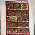 Vintage Irish Linen Tea Towel By Ulster 12 Days Of Christmas Wall Decor Tapestry