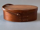 Antique Shaker Oval Box Carrier 4 Finger Walnut Sewing Basket Primitive Folk Art