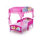 Disney Princess Toddler Plastic Canopy Bed Pink Bedroom Furniture For Children