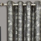 Set Of 2 Panels Luxury Charlotte Grommet Jacquard Leafy Pair Window Curtains Set