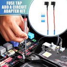 1 Set Universal 2pcs Car Fuse Tap Add A Circuit Adapter 12v With 2pcs 15a Mic