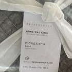 Pottery Barn Pick Stitch Quilt Light Gray King   Cal King Brand New In Package