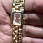 Running Goldtone Elgin Swiss Movt Diamond Women s Wrist Watch