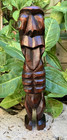 Vintage New Zealand Carved Maori Teko Tiki Totem Statue Figurine Shell Eyes 20cm