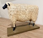 David Harden Signed Folk Art Sheep Sculpture Primitive Country Cottage Decor 15   
