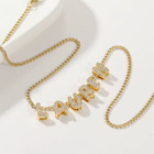 Custom Name 3d Cubic Zirconia Bubble Letters Necklace Jewelry Gold Silver Women