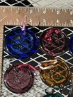 7 Vtg Cobalt Fantasy Pressed Glass Sun Catcher Ornament Pegasus Fairy Cherub Dog