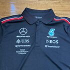 Mercedes Amg Petronas Polo Shirt Mens Small Black Formula One Racing Team