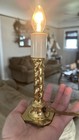 Vintage Antiqued Brass Lamp Swirl Column  7 5   Tall With Lamp Shade Country