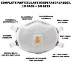 10- 3m 8233 N100 Particulate Respirator Smoke Protection Masks Exhalation Valve
