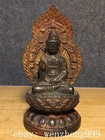 7 2 old Chinese Buddhism Temple Bronze Gilt Kwan-yin Guanyin Buddha Statue