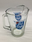 Vintage Heileman s Old Style Heavy Clear Glass Beer Pitcher 