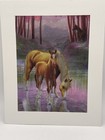 Beautiful  Stunning  Horses In Twilight Foil Print  8  X 10  Vintage Great Cond