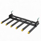 43-60  Clamp On Debris Forks For Tractor Bucket W 6 Tines 2000 4000lbs Capacity