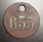 Us Old Cleveland Ohio City Railway Operator Baggage Check Tag Wooden Token   655