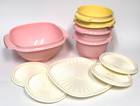 Tupperware Heritage Collection Servalier Bowls Pastel Pink And Yellow Set Of 5