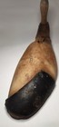 Vintage Wooden Shoe Last W  Handle  Black Leather Toe  Approx 10in Long Size 8