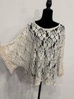 T Party Women   s Ivory Floral Lace Tunic Boat Neck 3 4 Bell Sleeve Blouse M