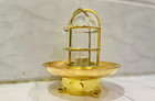 Post-mounted Marine Brass Ship Lamp Fixture     Vintage Bulkhead Style With Shade